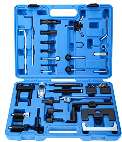FreeTec Motoreinstell Werkzeug Arretierwerkzeug Zahnriemen Werkzeug Satz Motor-Einstellwerkzeug für VW Golf Polo Audi A3 A4 A6 Steuerriemen im Werkzeugkoffer