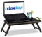 Relaxdays Bambus Laptoptisch, HBT: 24x60x35cm, höhenverstellbarer Laptopständer für Bett und Sofa, mit Schublade, braun, Dunkelbraun