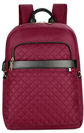 Nordace Ellie – Zaino da viaggio giornaliero 10 scomparti, 15 l, scomparto per laptop da 10, con porta USB rosso