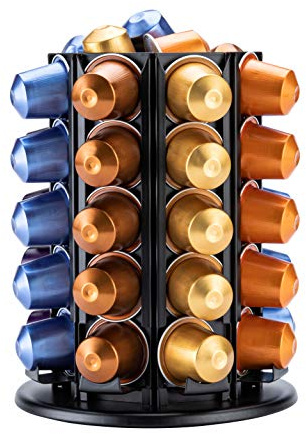 Rice rat Pod Holder for Nespresso Original for 40 Nespresso Original Pods With Central Additional Pods Storage(Carousel-50+ Pods)
