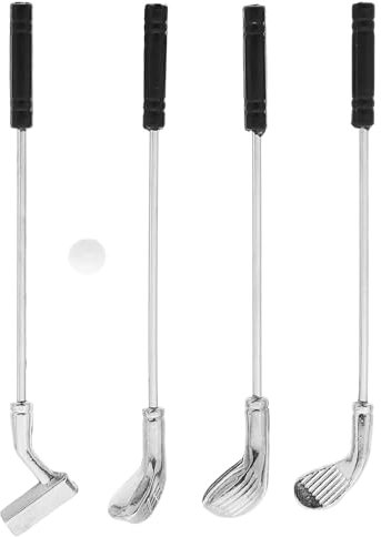 1:12 Puppenhaus Miniatur Golfset - GolfschläGer Und Golfball Modell - Mini Clubs ZubehöR FüR Dekoration Und Spielzeug Möbel Zubehör