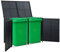Gecheer Mülltonnenbox für 2 Tonne, Müllbox Mülltonnenverkleidung Mülltonne Mülltonnenbox Müllcontainer Gerätebox, Schwarz 148x80x111 cm Poly Rattan