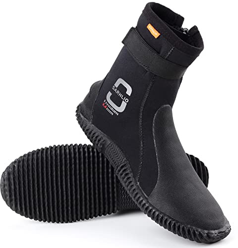 SARHLIO Neoprene Dive Boots Zippered Premium 3mm with Anti-Slip Sole for Water Sports Scuba Diving Snorkeling Rafting kayaking Windsurfing(M15)
