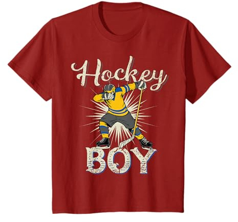 Hockey Boy Divertente Giocatore Dabbing Shirt Ragazzi Bambini Regalo BZR Maglietta
