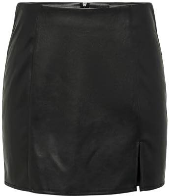 ONLY Onlleni Faux Leather Slit Skirt Pnt Noos Falda, Negro, L para Mujer