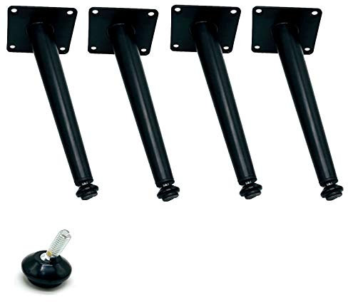 Generisch Set mit 4 DIY-Möbeln, Metall-Tischbeinen, höhenverstellbaren Füßen, Eisen-Sofabeinen, Couchtisch-Stützfuß, Teleskop-Hardware-Füßen, für Schrank, Kleiderschrank, Schubladen, mit Sch