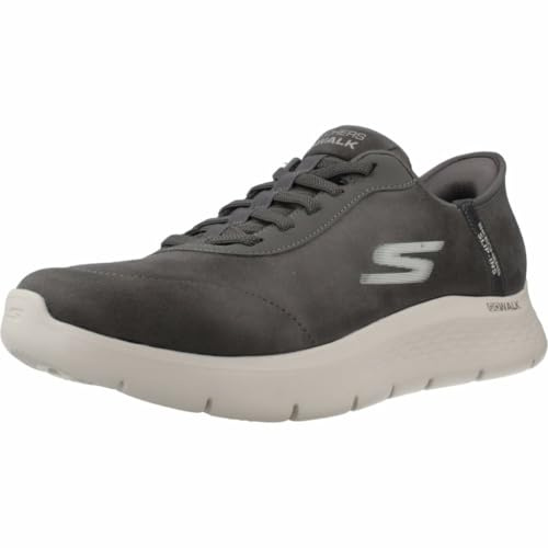 Skechers Chaussures à Enfiler Mains Libres pour Homme : Go Walk Flex-Smooth Motion Sneaker, Gris, 41.5 EU