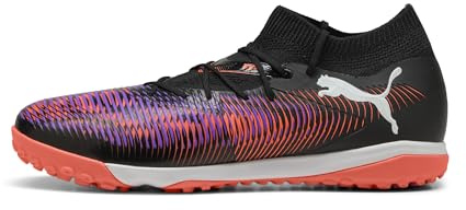 Puma Future 8 Match TT, Unisex Fussballschuh, Puma Black-Puma White-Glowing RED,