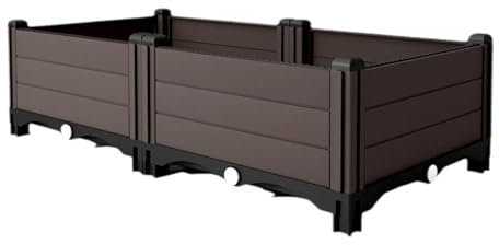 Huerto Elevado, Jardineras de Plástico, Parterres, Jardineras Elevadas for Huerto Urbano Terraza, Hortalizas, Hortalizas, Hierbas y Flores, Profundidad 20 CM