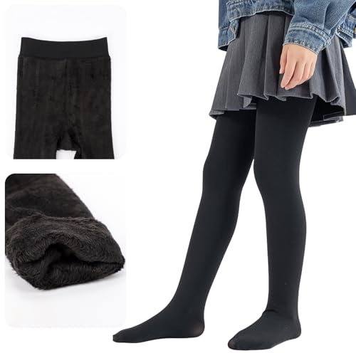Runmeihe Collant Polaire Fille, Collants Chauds Opaques D'hiver, Collant Thermique Extensibles à Double Doublure