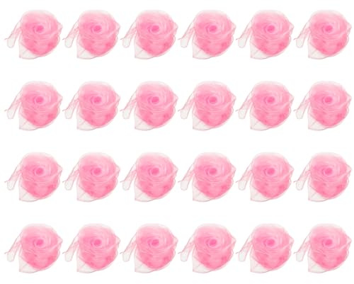 PATIKIL Dansdukar, 24 st fyrkantiga jongleringshalsdukar 61 x 61 cm för lek magisk musik aktivitet jongleringsklänning, rosa