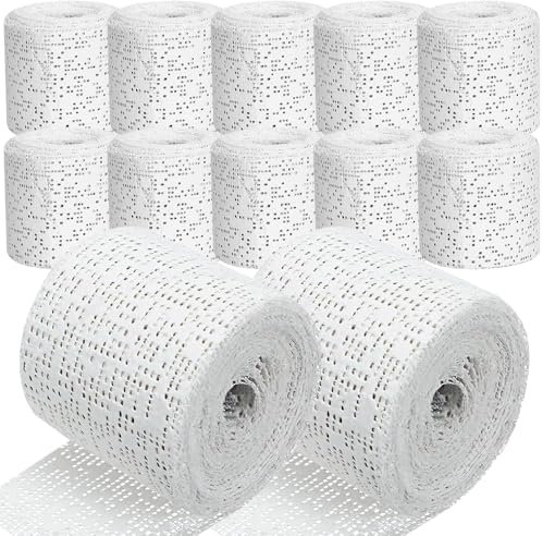 Vmxlso Gipsbinden zum Basteln, 12 Rollen Gipsbinden Babybauch, Babybauch Gipsabdruck Set, 5cm x 2,7m Gipsabdruck Babybauch Schnelltrocknend, Gips Abdruck Binden zum Basteln und Modellbau Geeignet