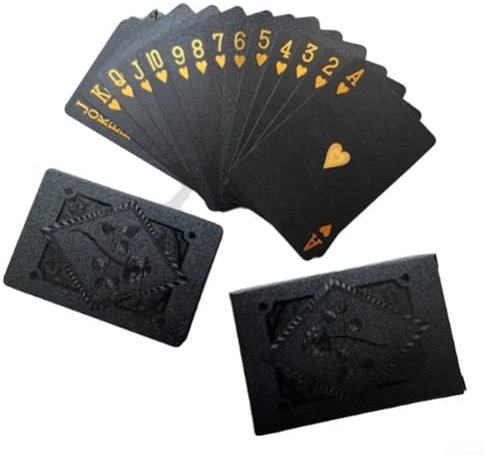 Schickes schwarz-goldenes Poker-Set, einfach zu mischen und zu bedienen für ein nahtloses Erlebnis