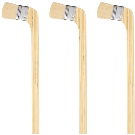 QUARKZMAN Pincel De Pintura 3Pcs 2 Ancho De Cepillo Reutilizable Variedad Pinceles Angulados para Radiador Pintura para Todo Látex Óleo Muebles Paredes Tratamiento, Marrón