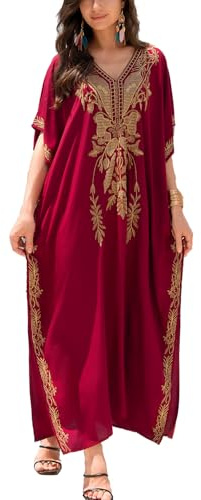YOUKD Boho pour Femmes Robe Caftan Longue Maxi Cardigan Vêtements De Détente Taille Unique Bikini des Dissimulations