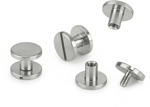 QZKJQDD 20 viti per libri, viti per cintura, rivetti cavi, M5 × 5 mm, rivetti a vite per pelle, borse, libri, collari, zaini, guinzagli per cani