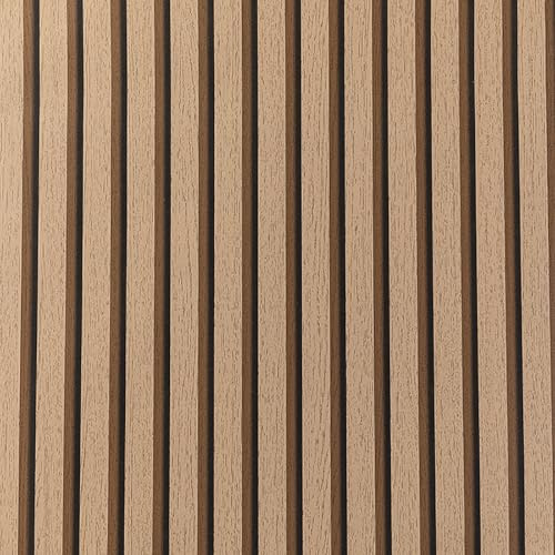 Takezuaa Wood Slats Wallpaper 53 X 950cm Non-Woven Natural Wood Grain Effect Wallpaper Roll Wooden Slat Wallpapers Modern Realism Contemporary Feature Wall Dark Oak 1 Roll