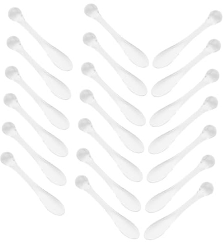 Healifty 20 pièces Cuillère de Massage pour Crème Visage et Yeux Spatule Cosmétique Transparente Acrylique Outil Portable pour Application sans Pollution et Fatigue Oculaire