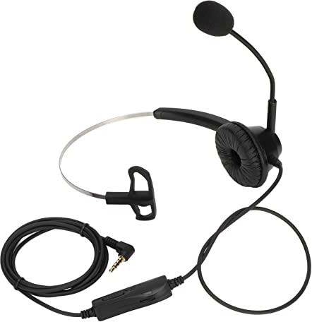 HLKSOUREZ H360 - Cuffia telefonica da 3,5 MV, Cuffia aziendale cablata con microfono con cancellazione del rumore disattivata, Cuffia da ufficio con orecchio singolo per servizio clienti