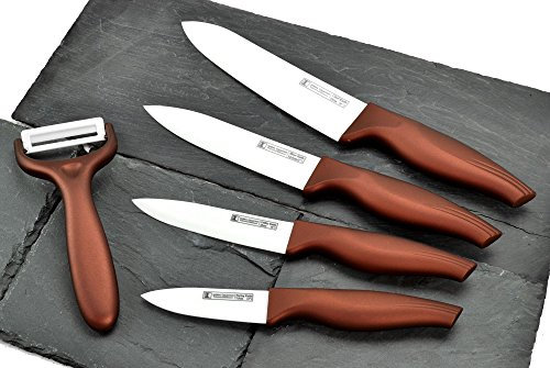 Coltello in ceramica set coltello da cucina Set Coltello Da Cucina Pelapatate 5 pezzi marrone