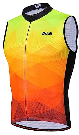 Uriah Men's Cycling Vest Reflective with Rear Zippered Bag Fluorescence Yellow Size L