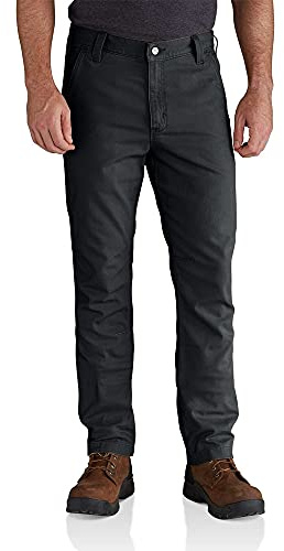 Carhartt Herren Rugged Flex® Straight Fit 5-Pocket Canvas-Arbeitshose, Schwarz, W33/L32
