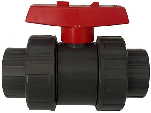 Suinga Valvola a sfera in PVC filettata 40 mm | Chiave a sfera filettata 1 1/4 '' | Chiave di passo tubo 40 mm | Chiave di passaggio acqua filettata, grigio