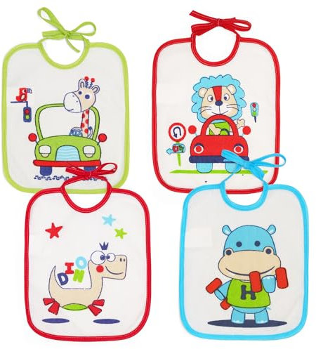 Ti TIN | Wasserdichte Baby-Lätzchen | Lätzchen mit lustigen Zeichnungen | 19x23cm