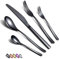 Set di Posate Nere 30 Pezzi, Set di Posate Nere in Acciaio Inossidabile, Set di Posate Nere Placcate In Titanio, Set di Utensili Neri Set di Servizi Per 6 (Nero Lucido)