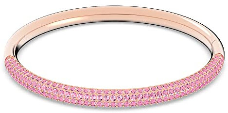 Swarovski Stone Armreif, Rosé Vergoldetes Damenarmband mit Rosafarbenen Kristallen