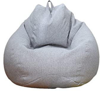 Highdi Sitzsack für Erwachsene Indoor Outdoor Sitzkissen Waschbarer Weicher Flauschiger Sofabettbezug Ohne Füllung Gartenkissen Bodenkissen für Wohnzimmer Gaming (Hellgrau,100x120cm)