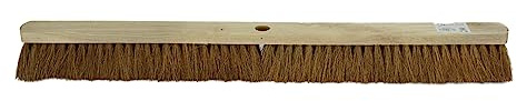 GardNTool 36” Wide Broom, Heavy Duty Indoor/Outdoor, Natural Coco Soft Bristle, Brown, Wooden Handle, 36” Diameter, Ideal for Warehouse Floors and Large Flat Surfaces