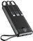 VEEKTOMX Power Bank with Built-in Cables, 10000mAh USB C Portable Charger, Battery Pack with 5 Outputs and LED Display, Travel Battery Bank for iPhone/iPad and Other Smart Devices, Black