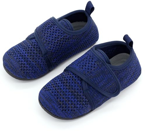 qpyysz Chaussons pour enfant garçon et fille - Chaussons de gymnastique pour garçon - Chaussures pieds nus - Pantoufles d'été respirantes et antidérapantes, bleu, 25.5/26.5 EU Large