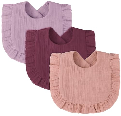 Vicloon Babero tipo bandana para bebé, juego de muselina sólida, babero absorbente para dentición, babeo de recién nacidos y niños pequeños
