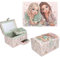 Depesche 13579 TOPModel Summer Feeling - Großes Schmuckkästchen in Rosa, mit Model Motiv und floralen Details, Schmuckbox mit Code, Sound und Spiegel