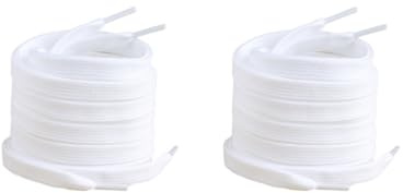 OJREEUB 2 x Eishockey-Schnürsenkel, schmale Rollschuh-Schnürsenkel für Stiefel, Outdoor, Indoor, 2er-Set (weiß), Length 251 cm