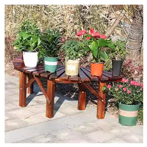 Générique Banc d'arbre en Forme D'éventail, Siège en Bois, Capacité De Charge 400 Kg, for Cour, Patio, Piscine(bancs Inclus Uniquement)
