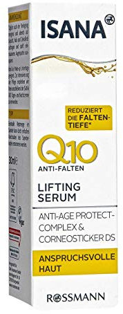 ISANA Q10 Lifting Serum 30 ml für anspruchsvolle Haut, Anti-Age Protect-Complex & Corneostickerds, reduziert die Faltentiefe