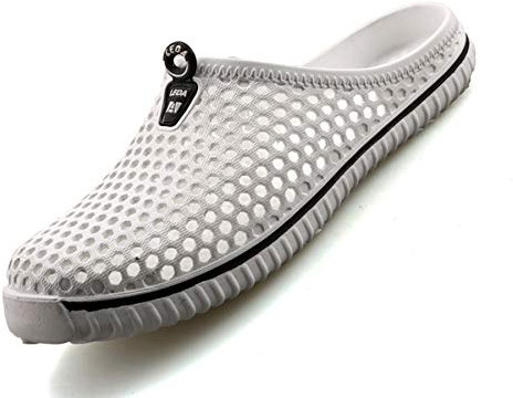 SAGUARO Träskor sandaletter sommar ventilerande tofflor trädgårdsskor unisex vuxna, Vit, 39 EU