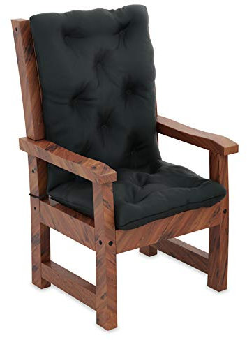 MOLTICO Stuhlkissen Sitzkissen und Rückenkissen für Stühle Sessel Wasserdicht - Indoor und Outdoor - 120x50x10 cm - Graphit