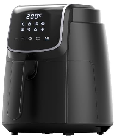 Midea Heißluftfritteuse 4L AirFryer mit LED-Touchscreen, 35-200°C, 8 Kochfunktionen, Spülmaschinenfest, Backen, Grillen, Auftauen, Schüttelalarm HeatXpress Technologie 90% weniger Öl