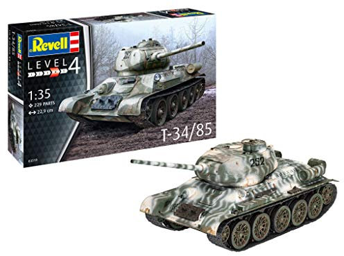 Revell 3319 T-34/85 (1:35) - EN/DE/FR/NL/ES/IT, Zum Bemalen