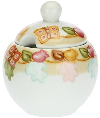 THUN - Zuccheriera - Linea Grace, Home Is Where Your Family Is - Cucina, caffè al Volo - Porcellana - 11x11x120 cm h; 300 ml