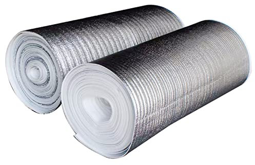 HARICSET Foglio di Alluminio Isolamento Anticalpestio Sottopavimento per Laminato Spessore 2 mm di Isolamento Acustico da Calpestio Isolamento del Pavimento per Parquet Laminato(Size:1 * 35m)