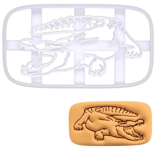 BAKERLOGY Emporte-pièce Crocodile - Conception détaillée d'emporte-pièces pour la pâtisserie et l'artisanat, adaptée au fondant, à la pâte, à l'argile