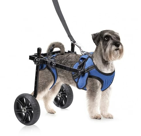 Virbraroo Dog Wheelchair for Back Legs with Upgraded All-Terrain Tires & Durable Bearings, Adjustable Dog Wheelchair, Reflective Safety Design for Disabled or Injured Small Dogs