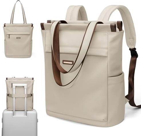 GOLF SUPAGS Convertible Computers Backpack for Women Casual Daypack Notebook Tote Bag for Work College Travel Leisure (Apricot)