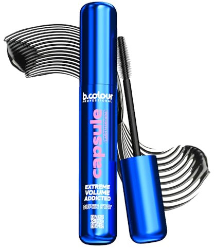 B.COLOUR PROFESSIONAL Wimperntusche Tubing – Schwarze Thermo-Mascara - Wasserfeste Mascara – Extremer Volumen-Effekt - Tiefschwarze Barbie-Wimpern ohne Panda-Effekt