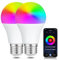 Bratek Lampadina Smart WiFi RGB+CCT E27 11W Potente, Dimmerabile 1050lm Multicolore, Compatibile con Alexa e Google Home, Lampadine LED 220V, Sostituisce 100W Alogene, Set da 2